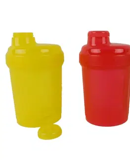 Láhve s dekorací TVAR - Shaker plast 300ml/450ml různé barvy