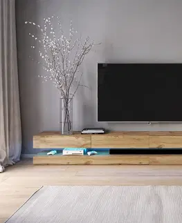 TV stolky Vivaldi TV stolek Fly s LED osvětlením 280 cm dub votan