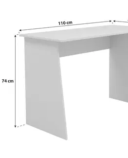 Psací stoly Psací Stůl V Bílé Barvě Masola Maxi 110cm Bílý