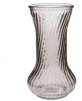 Vázy skleněné Skleněná váza Vivian, hnědá, 21 x 10 cm