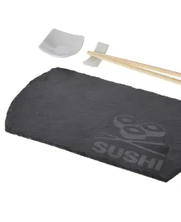 Prkénka a krájecí desky DekorStyle Servírovací sada na sushi šedá 4-dílná