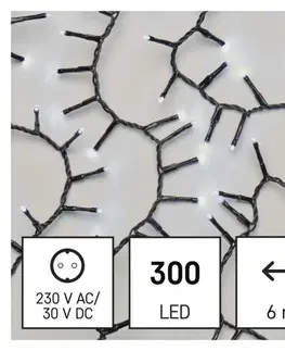 LED řetězy EMOS LED vánoční řetěz – ježek, 6 m, venkovní i vnitřní, studená bílá, časovač D4BC04