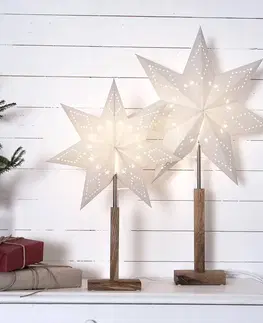 Vánoční světelná hvězda STAR TRADING Karo - stojákové světlo se vzorkem hvězdy 55 cm