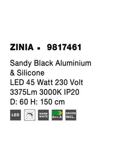 LED lustry a závěsná svítidla NOVA LUCE závěsné svítidlo ZINIA černý hliník a silikon LED 45W 230V 3000K IP20 9817461
