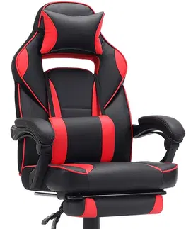 Kancelářské židle SONGMICS Herní židle Savege červeno-černá