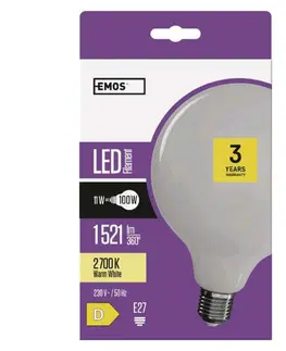 LED žárovky EMOS LED žárovka Filament Globe / E27 / 11 W (100 W) / 1 521 lm / teplá bílá ZF2160