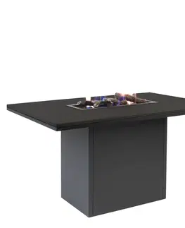 Přenosná ohniště COSI Stůl s plynovým ohništěm cosiloft 120 vysoký jídelní stůl černý rám / černá deska