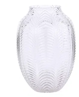 Dekorativní vázy Transparentní skleněná dekorační váza Leaf  - Ø 18*25cm Chic Antique 74016200 (74162-00)