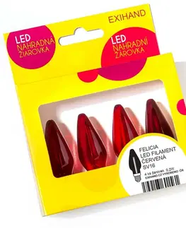 LED žárovky Exihand Blistr 4 červená žárovky FELICIA LED FILAMENT 14V/0,2W 166100.FIL.B.CL