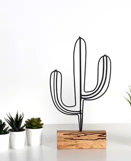  Hanah Home Kovová dekorace Cactus 37 cm černá