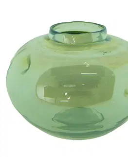 Dekorativní vázy Zelená ručně foukaná skleněná váza - Ø 15*11 cm Clayre & Eef 6GL4090
