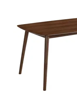 Designové a luxusní jídelní stoly Estila Designový obdélníkový jídelní stůl Nordica Nogal v dřevěném naturálním provedení v ořechově hnědé barvě 150cm