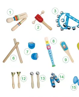 Hudební nástroje pro děti ECOTOYS Sada 16 hudebních nástrojů pro děti + taška Butterfly