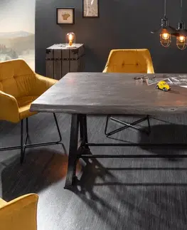 Jídelní stoly Jídelní stůl ATHAMÁS šedá akácie Dekorhome Přírodní dřevo