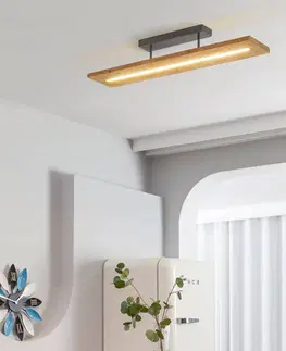 Stropní svítidla Lindby Lindby Nesaja dřevěné LED stropní svítidlo