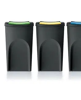 Odpadkové koše Koš na tříděný odpad Sortibox 35 l, 3 ks, černá