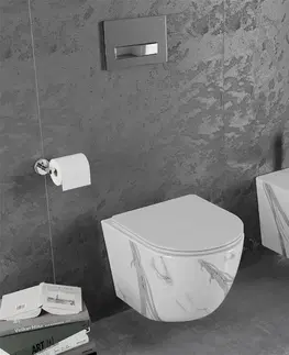 Záchody MEXEN Lena Závěsná WC mísa včetně sedátka s slow-slim, Duroplastu, bílý kámen 30224094