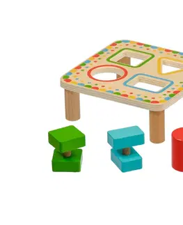 Hračky LUCY & LEO - Třídění geometrických tvarů - dřevěná vkládačka 5 dílů