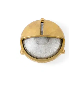 Rustikální venkovní nástěnná svítidla FARO TIMON mosazná nástěnná lampa