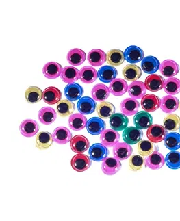 Hračky JUNIOR-ST - Dekorace pohyblivé oči mix barev 50 ks 10 mm