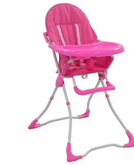 Dětské stoly a židle Dětská jídelní židlička Dekorhome Růžová