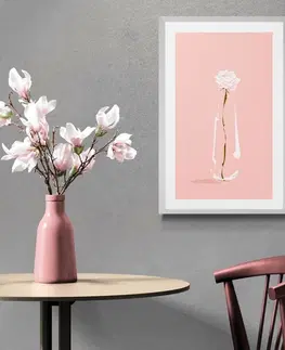 Vázy Plakát s paspartou minimalistický květ