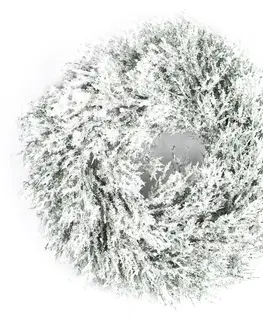 Vánoční dekorace Umělý zasněžený věnec z trávy, pr. 30 cm