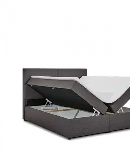 Postele Boxspringová postel AMBER 160 Eltap Soft 11 (ekokůže) - černá