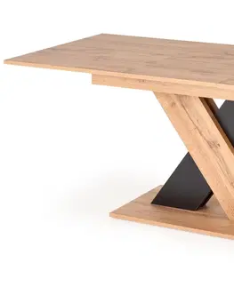 Jídelní stoly HALMAR Rozkládací jídelní stůl XARELTO dub votan/černý