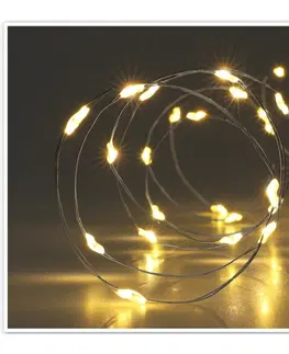 Vánoční dekorace Světelný drát Silver lights 40 LED, teplá bílá, 195 cm