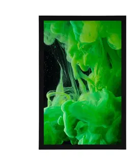 Abstraktní a vzorované Plakát zelené tekoucí barvy