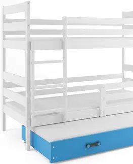 Postele BMS Dětská patrová postel s přistýlkou Eryk 3 | bílá Barva: bílá / růžová, Rozměr: 160 x 80 cm