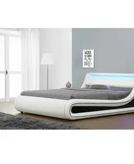 Postele Manželská postel s LED osvětlením MANILA NEW Tempo Kondela 163 x 200 cm