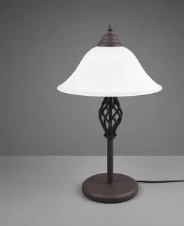 Stolní lampy Trio Lighting Stolní lampa Rustica s lankovým vypínačem, rezavá