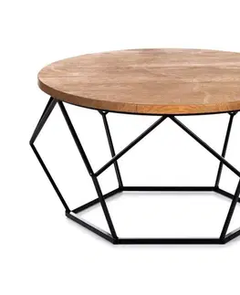 Konferenční stoly HowHomely Konferenční stolek OAKLOFT 40x70 cm černá/dub 