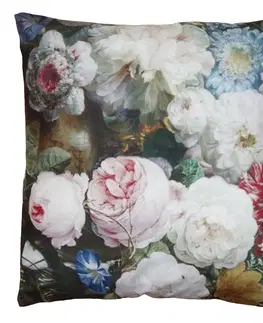 Dekorační polštáře Sametový povlak na polštář s rozkvetlými květy Manon - 45*45 cm Clayre & Eef KT021.216