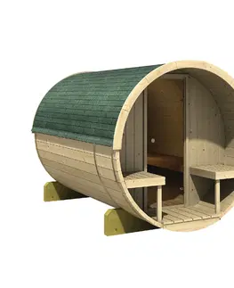 Sauny Venkovní finská sudová sauna 216 x 280 cm Dekorhome