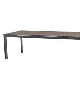 Zahradní stolky DEOKORK Hliníkový stůl LIVORNO 214/274x110 cm (antracit)