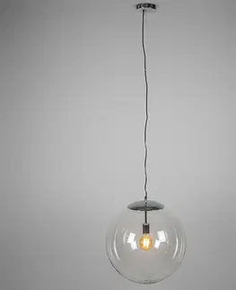Zavesna svitidla Skandinávská závěsná lampa chrom s čirým sklem - Ball 50