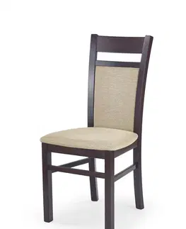 Židle HALMAR Jídelní židle Genrad tmavý ořech/béžová