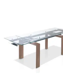 Designové a luxusní jídelní stoly Estila Skleněný jídelní stůl Vita Naturale rozkládací 160cm