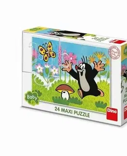 Puzzle Dino Puzzle Krtek a houba 66x47cm 24 dílků v krabici 30x20x6cm 24m+