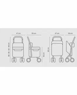 Nákupní tašky a košíky Carlett Senior Comfort nákupní taška na kolečkách, brzda, sedák, světle šedá, 29L