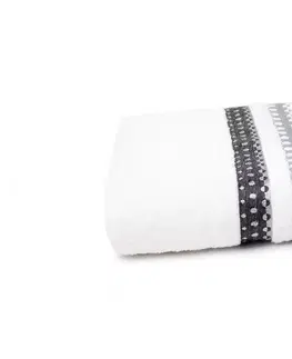 Ručníky Faro Bavlněný ručník Silver 70x140 cm bílý