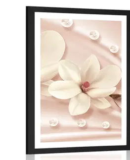 Květiny Plakát s paspartou luxusní magnolie