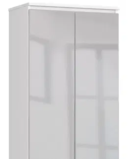 Šatní skříně Ak furniture Skříň Rexa 60 cm bílá/šedá lesklá