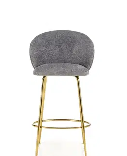 Barové židle HALMAR Barová židle H116 šedá/zlatá