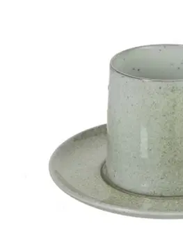 Hrnky a šálky Zelený porcelánový šálek s podšálkem Dot mint - ∅ 16*9 cm J-Line by Jolipa 98306