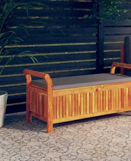 Zahradní lavice Zahradní lavice s úložným prostorem Dekorhome Krémová