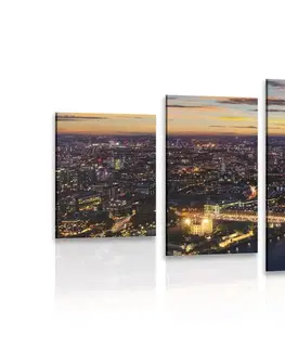 Obrazy města 5-dílný obraz letecký pohled na Tower Bridge